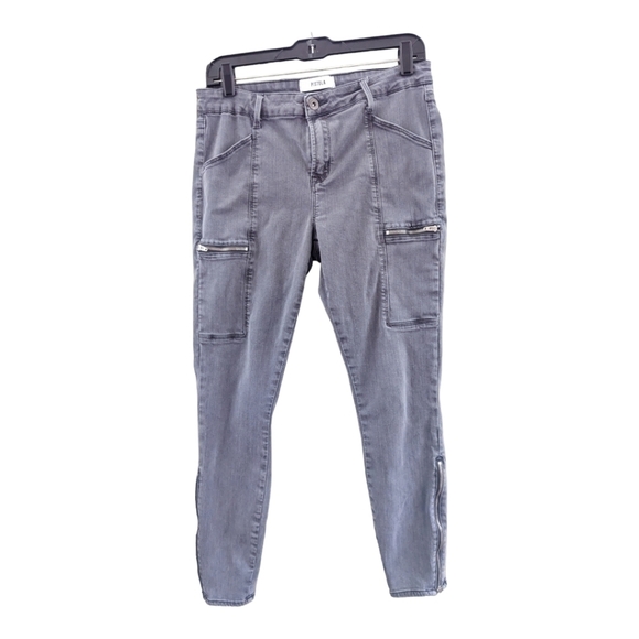 Pistola Anthropologie Topanga Cargo Zipper Moto Skinny Jeans Gray Crop. Size 30 - Picture 4 of 8